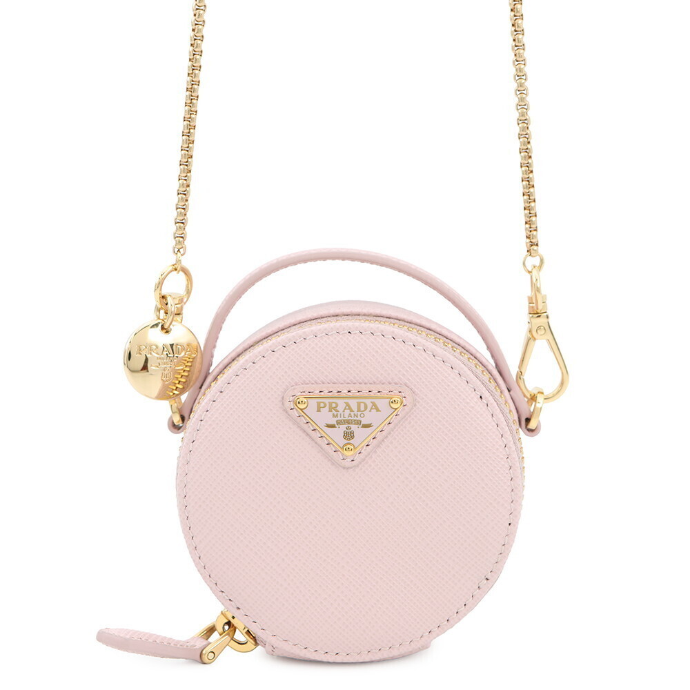 Prada Clutch Triangle Logo Chain Attached Bag